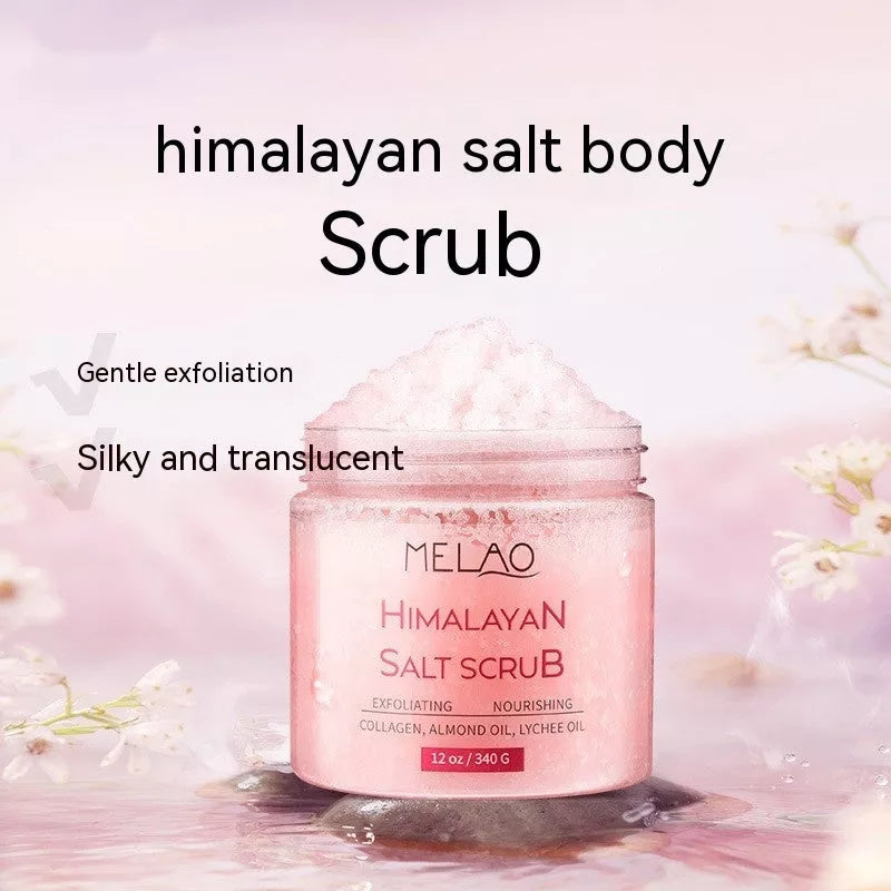 Himalayan Salt Body Scrub Cream for exfoliating and moisturizing skin, 340g jar