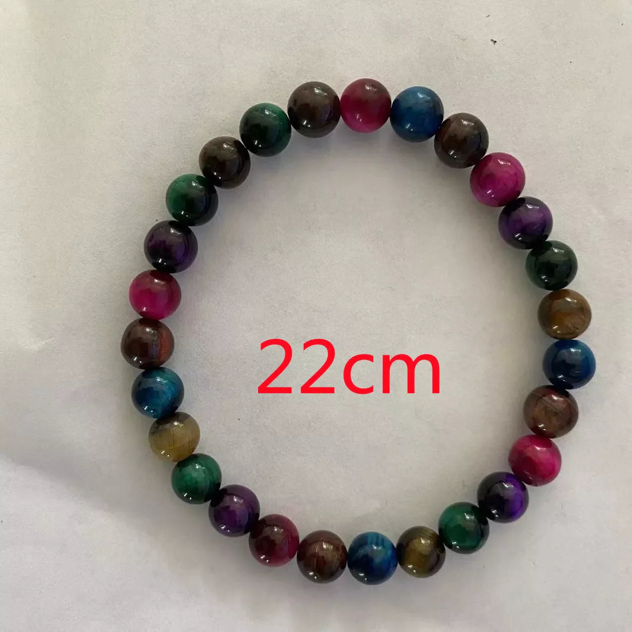 Handmade 8mm blue tiger stone couple bracelet with gold-plated inlay