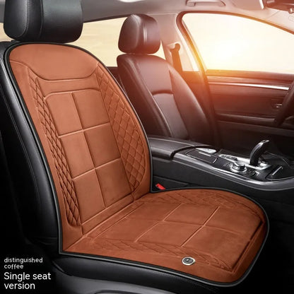 Auto heating cushion for car seats with cotton filler in beige, black, and coffee colour options