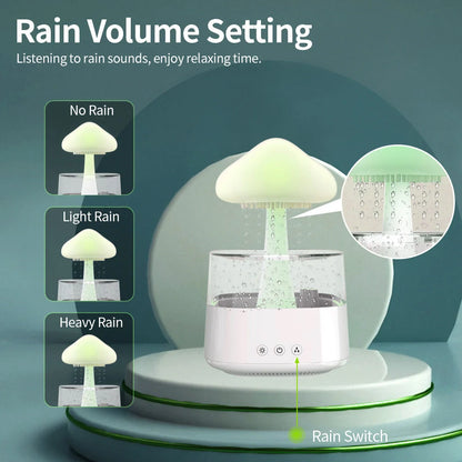 2-in-1 desk humidifier with rain cloud design and aromatherapy function