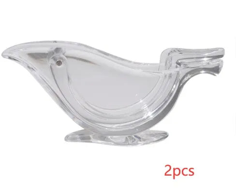Transparent acrylic bird-shaped manual lemon juicer for squeezing lemon slices