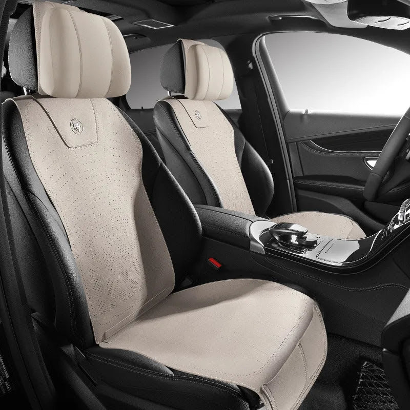 Tailored leather car seat cover with fur material and gradient hole ventilation pattern in multiple colour options