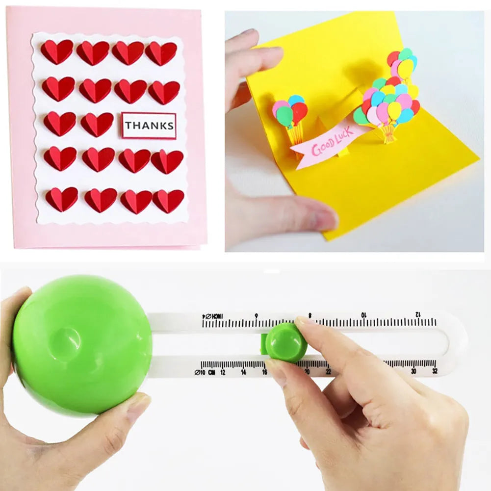 Green and orange plastic round paper cutter for office use, capable of cutting A3 sheets.