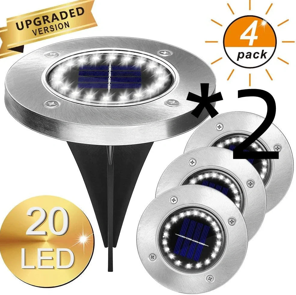 8LED waterproof solar garden light with weatherproof housing and solar panel