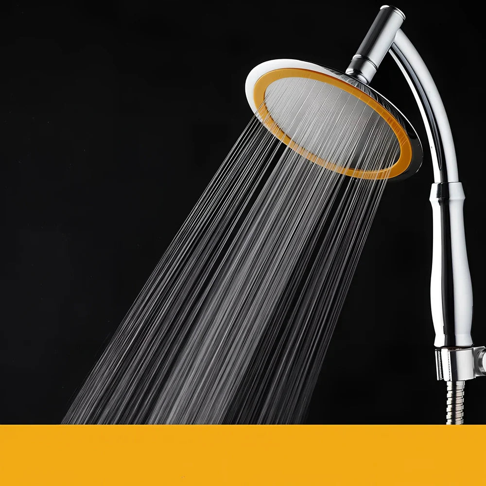 6-inch diameter pressurised shower head with universal UK fittings and ABS plastic construction