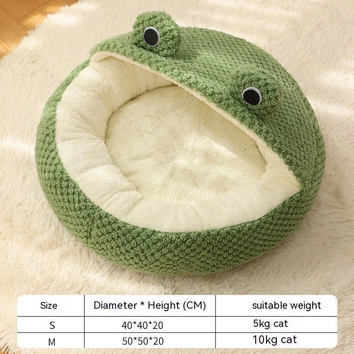 Little Frog Series Warm Plush Mat for small pets under 5KG in green frog design