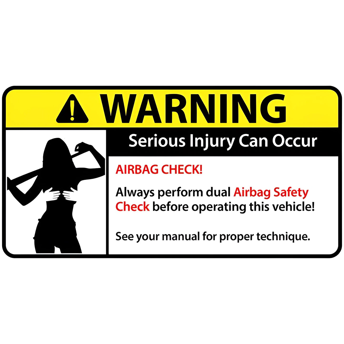 Funny comic car warning sticker measuring 13cm, showing one of eight colourful PVC designs.