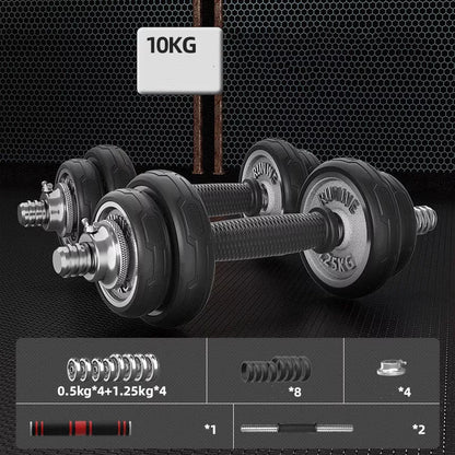 Men's Electroplating Pure Iron Barbell Set with multiple weight options and protective covers