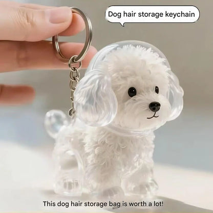 Transparent 10cm acrylic box with hanging cord for puppy fur keepsake storage