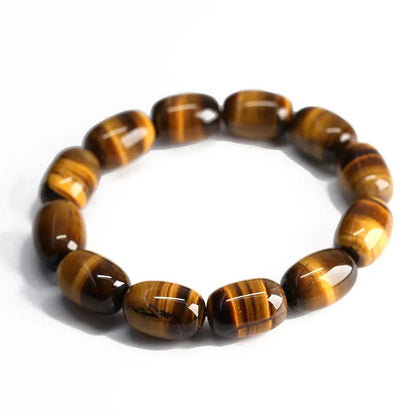Natural Yellow Tiger Eye stone bracelet with ethnic style design and constellation patterning