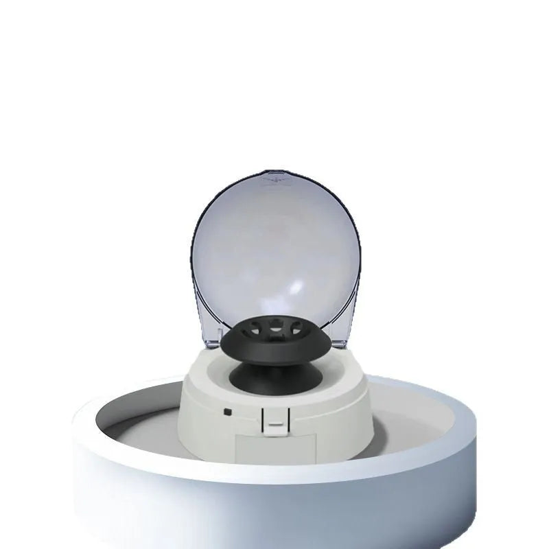 Mini laboratory centrifuge with compact 157x170x120mm dimensions and 7000 RPM speed for sample separation