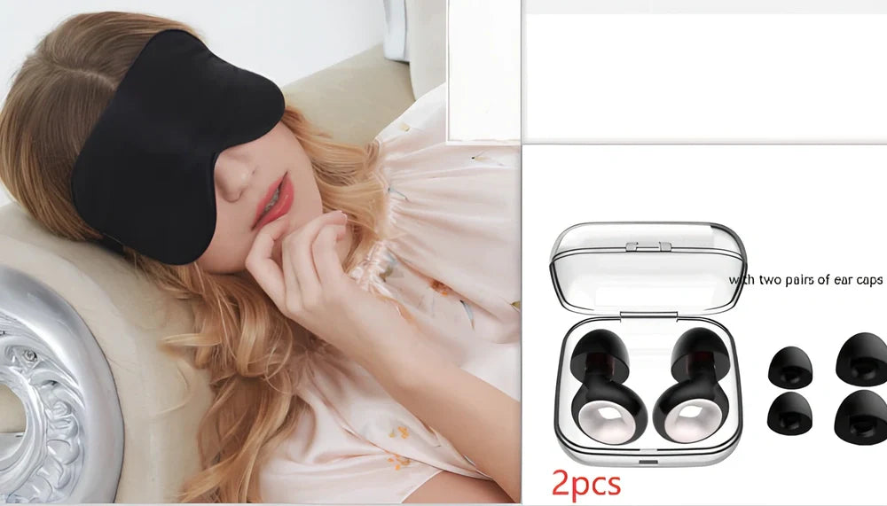 Double-sided mulberry silk eye mask in navy blue, 20.5x10.5cm size with adjustable elastic band, 30g weight