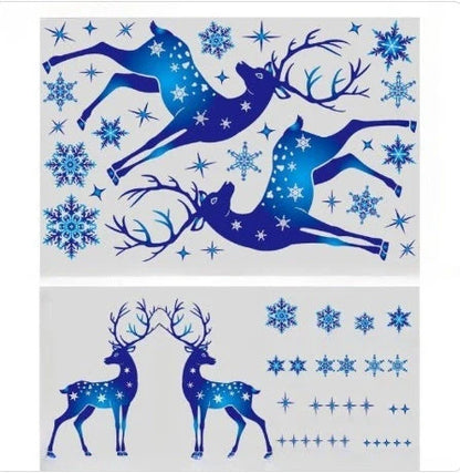 Christmas Elk Snowflake Sticker Decoration for glass and walls, festive holiday decor