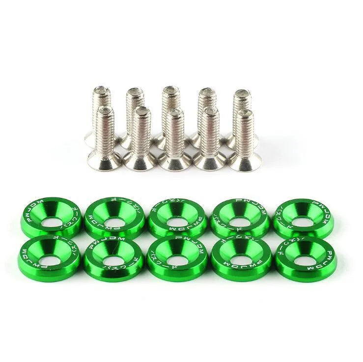 Car modification gasket screw kit showing screws in 8 different colours