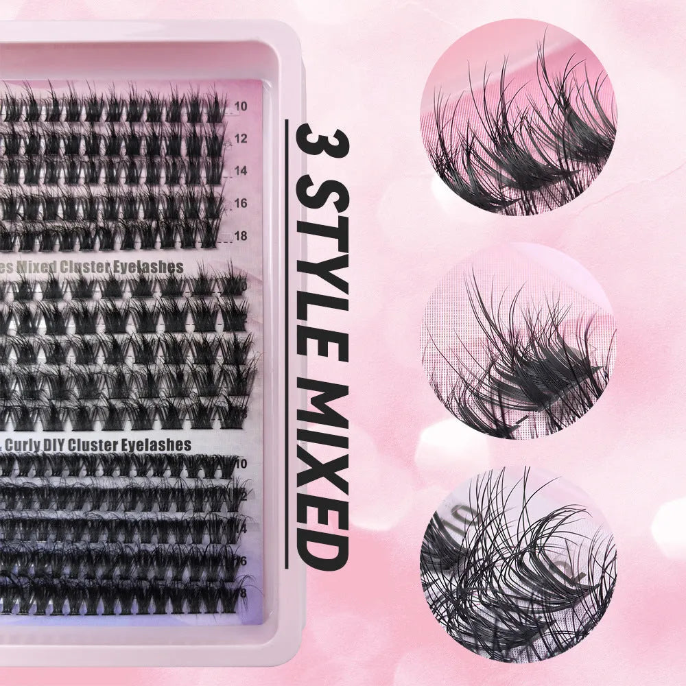 Creative large capacity false eyelash storage box with dimensions 13.7cm by 13.5cm by 1.4cm.