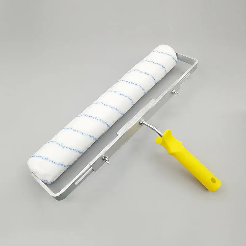 Professional 18-inch Paint Roller Set with Lengthened Barrel - 3 Brush Heads (Long 18mm, Medium 9mm, Short 6mm Hair) for Latex Paint Application on Walls and Floors, Engineered Plastic Frame, Includes Brackets for Easy Handling