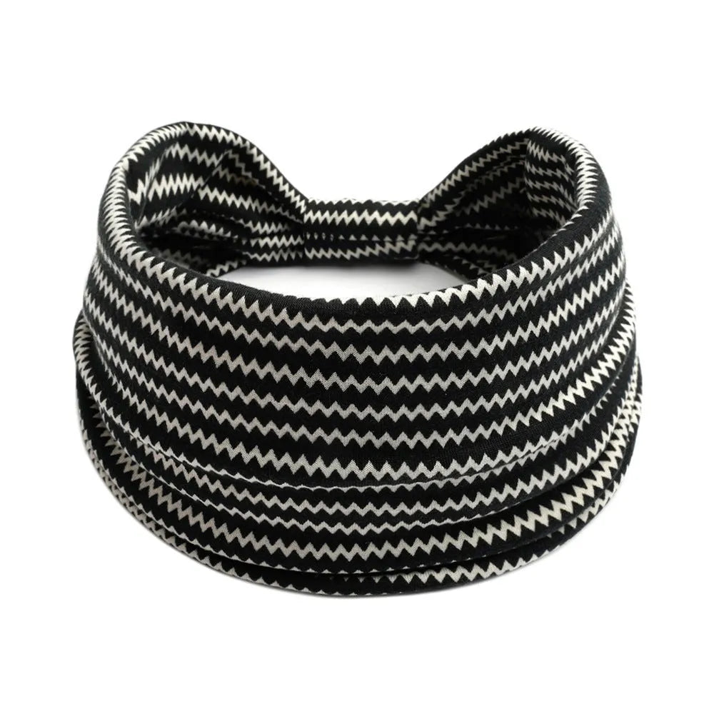 Bohemian cloth yoga sports headband with floral and polka dot patterns, available in multiple colours.