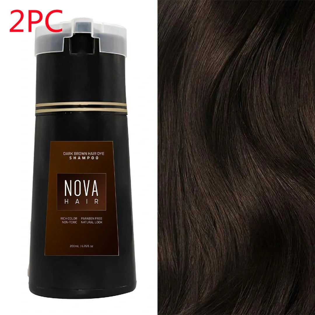 Natural 3-in-1 Hair Dye Shampoo for fast, lasting color and hair care