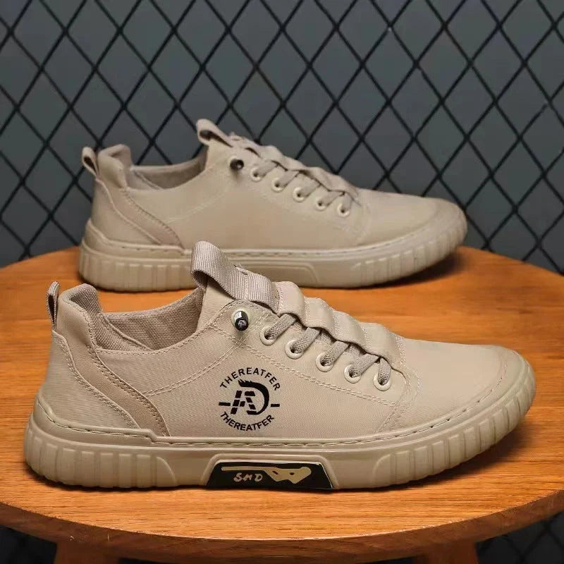 Men's casual canvas shoes with breathable mesh lining in multiple colors