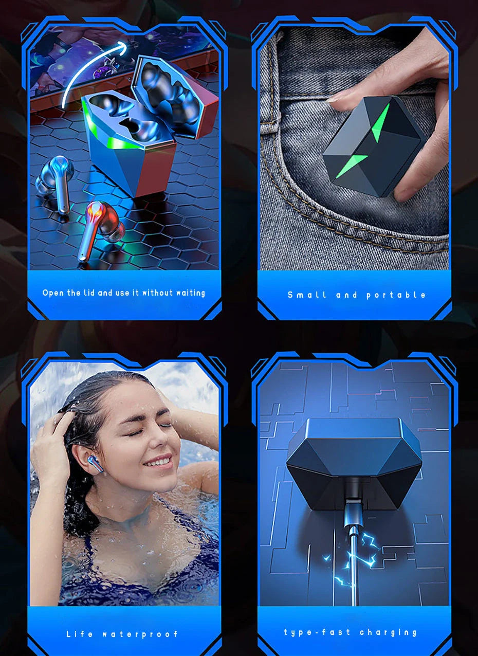 COJINMA J116 true wireless earbuds in black, white, and pink with charging case