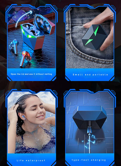 COJINMA J116 true wireless earbuds in black, white, and pink with charging case