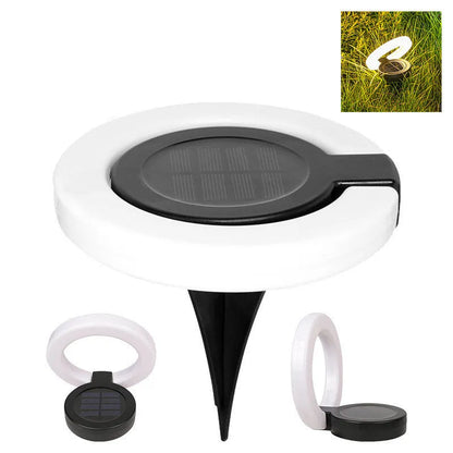 Outdoor solar underground light in ABS plastic with solar panel and LED illumination for garden paths
