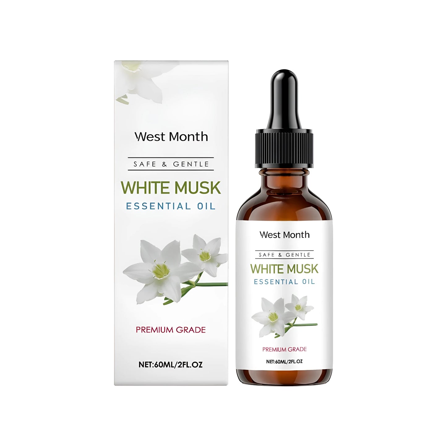 60ml bottle of White Musk Soothing Oil Plant body oil