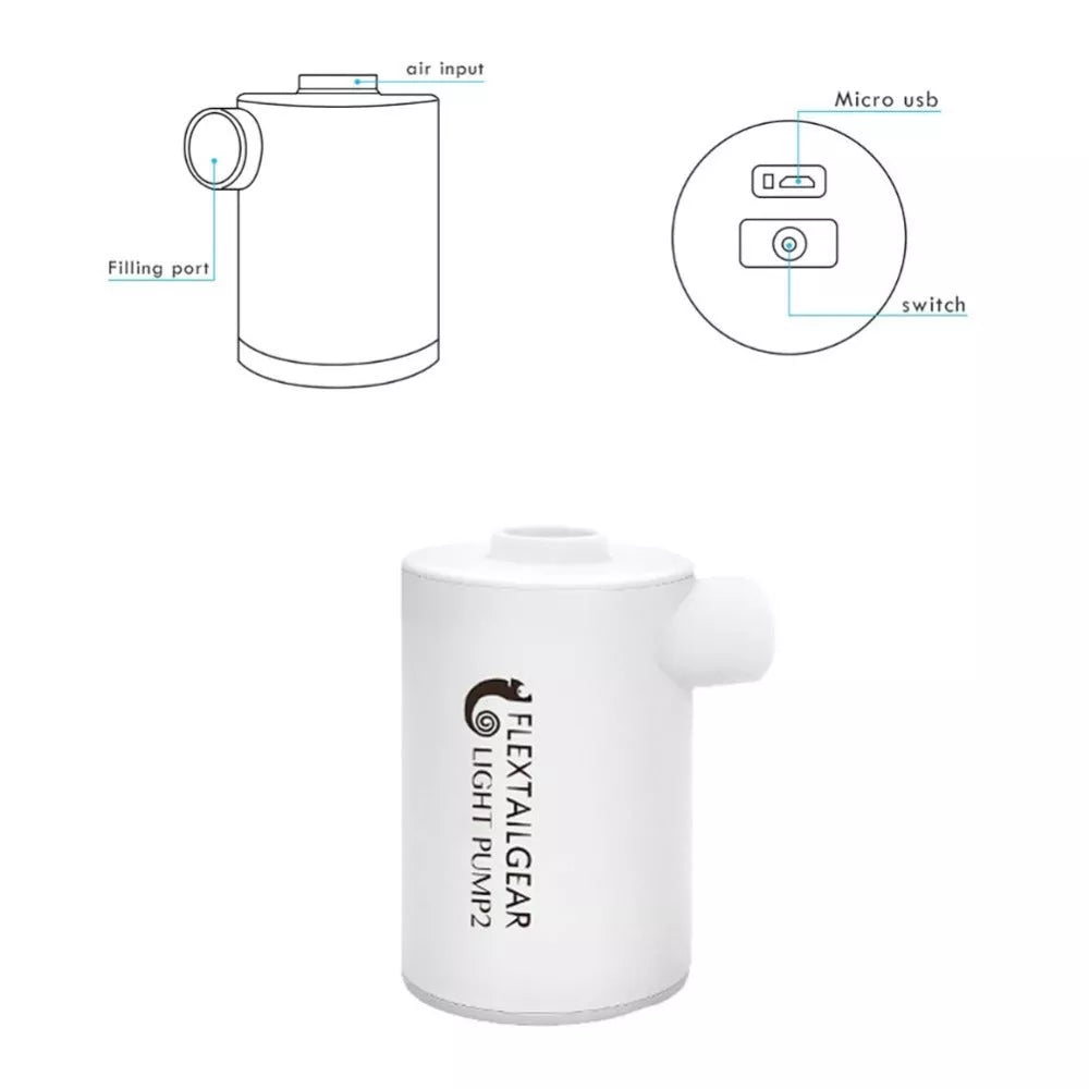 Ultra-mini portable air pump with 4 nozzles for outdoor inflation needs