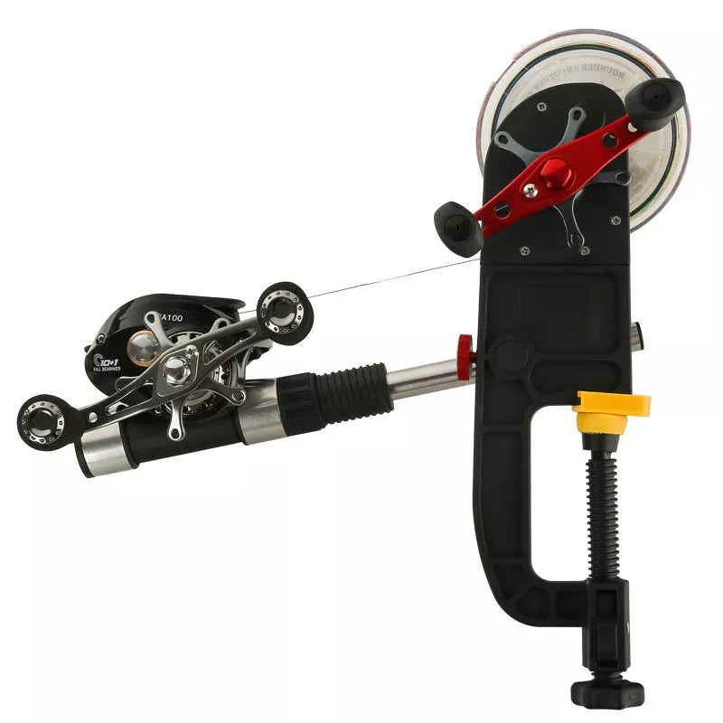 Black composite fiber multifunction fishing reel winder for easy spooling