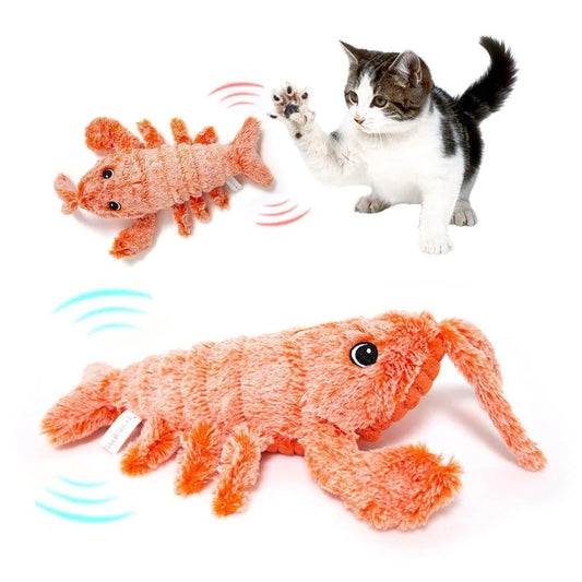 Vibrant Leaping Lobster USB-Powered Pet Toy with Swinging Tail and Automatic Movement