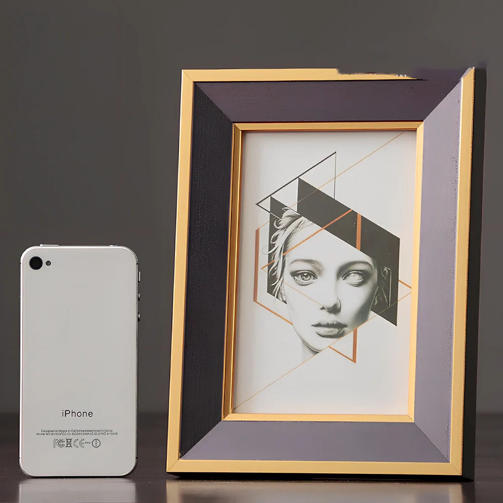 Solid wood picture frame decoration in three sizes for photo display