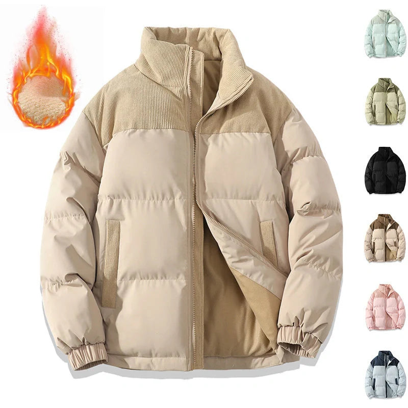 Stylish winter stand collar cotton padded jacket for men and women in various colors