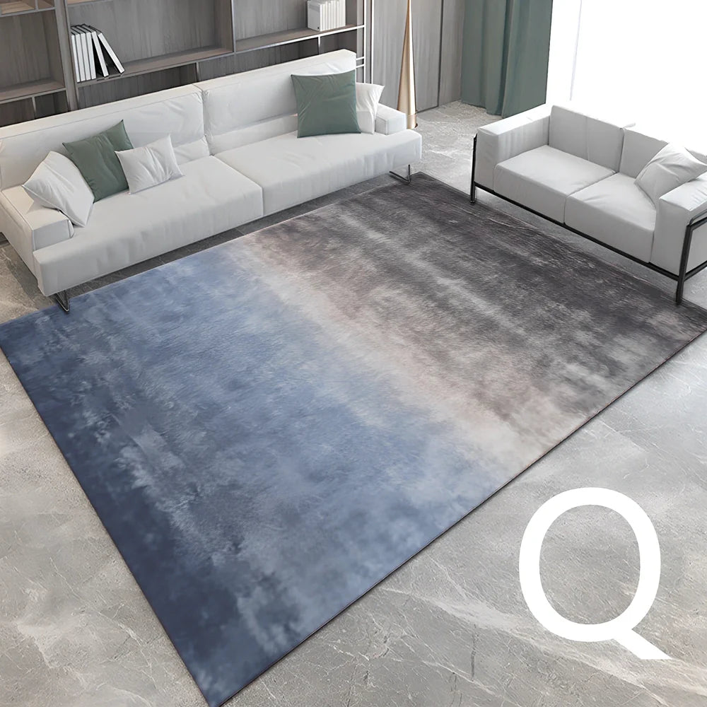 3D printed polyester carpet in bedroom setting showing visual depth design and flat surface texture