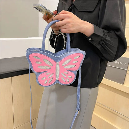 Women's square crossbody shoulder bag in PU leather with contrast colour detailing
