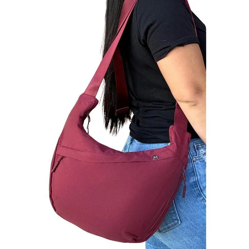 PU crossbody bag for men with adjustable shoulder strap, shown in black and checkered colour options