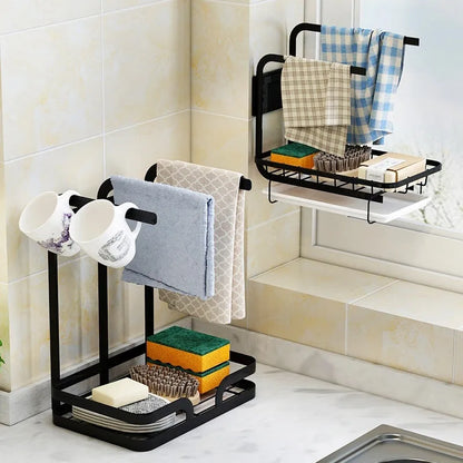 White foldable plastic kitchen storage rack for drying cloths, shown in new Chinese style.