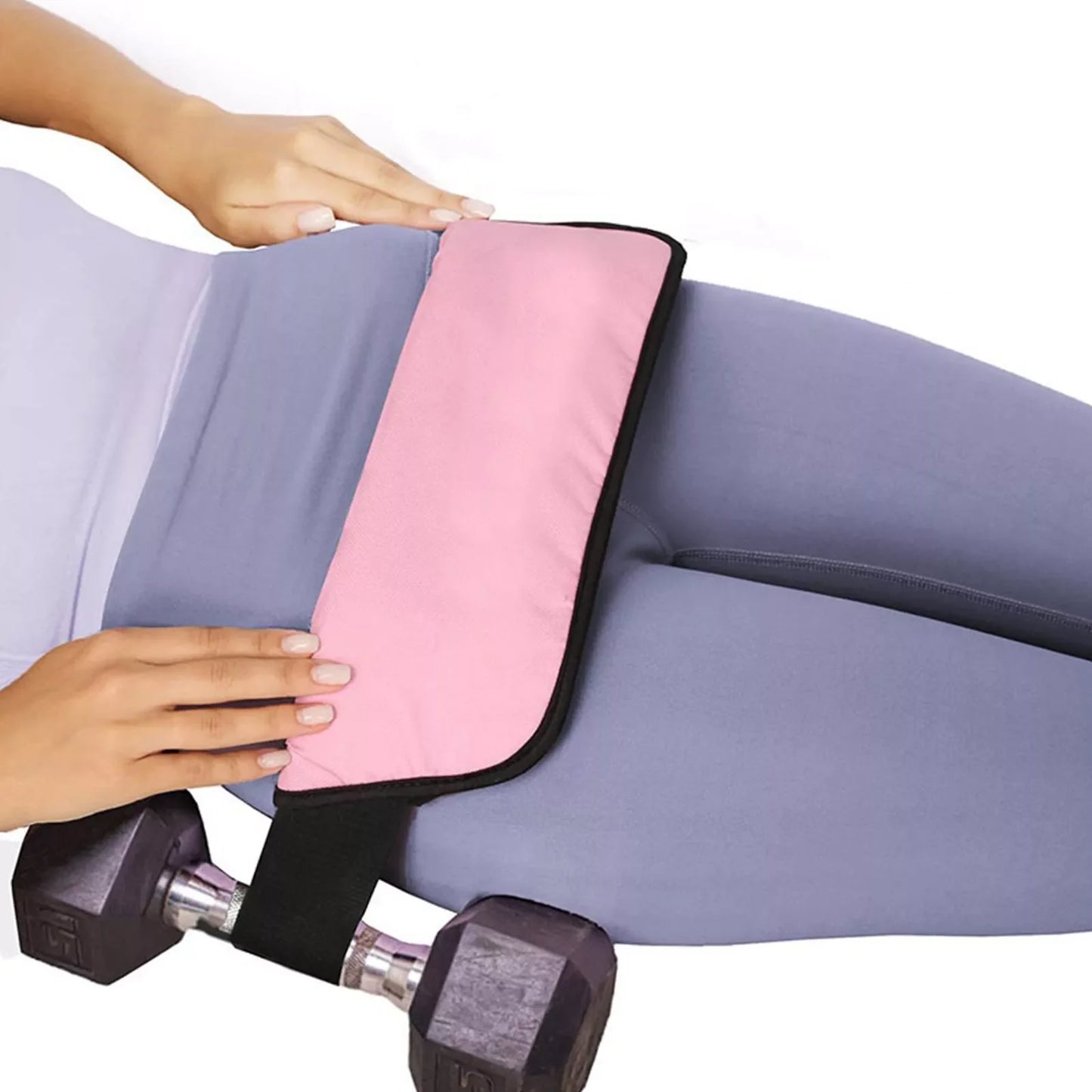 Glute Thrust Belt for reverse squat exercises in black and pink options