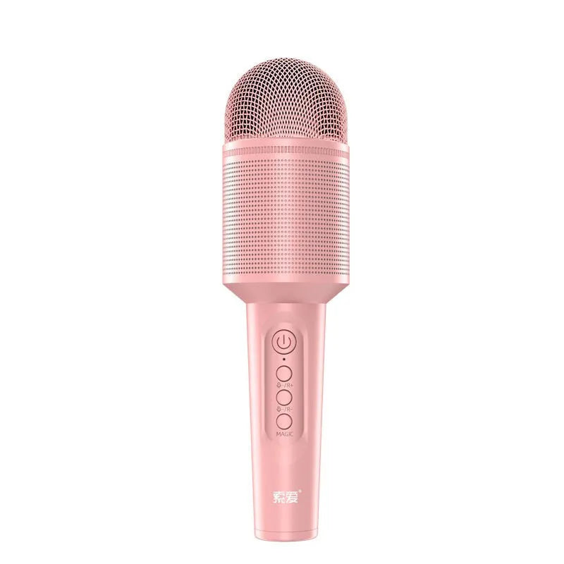 Wireless Bluetooth USB karaoke microphone in pink, blue or green colours
