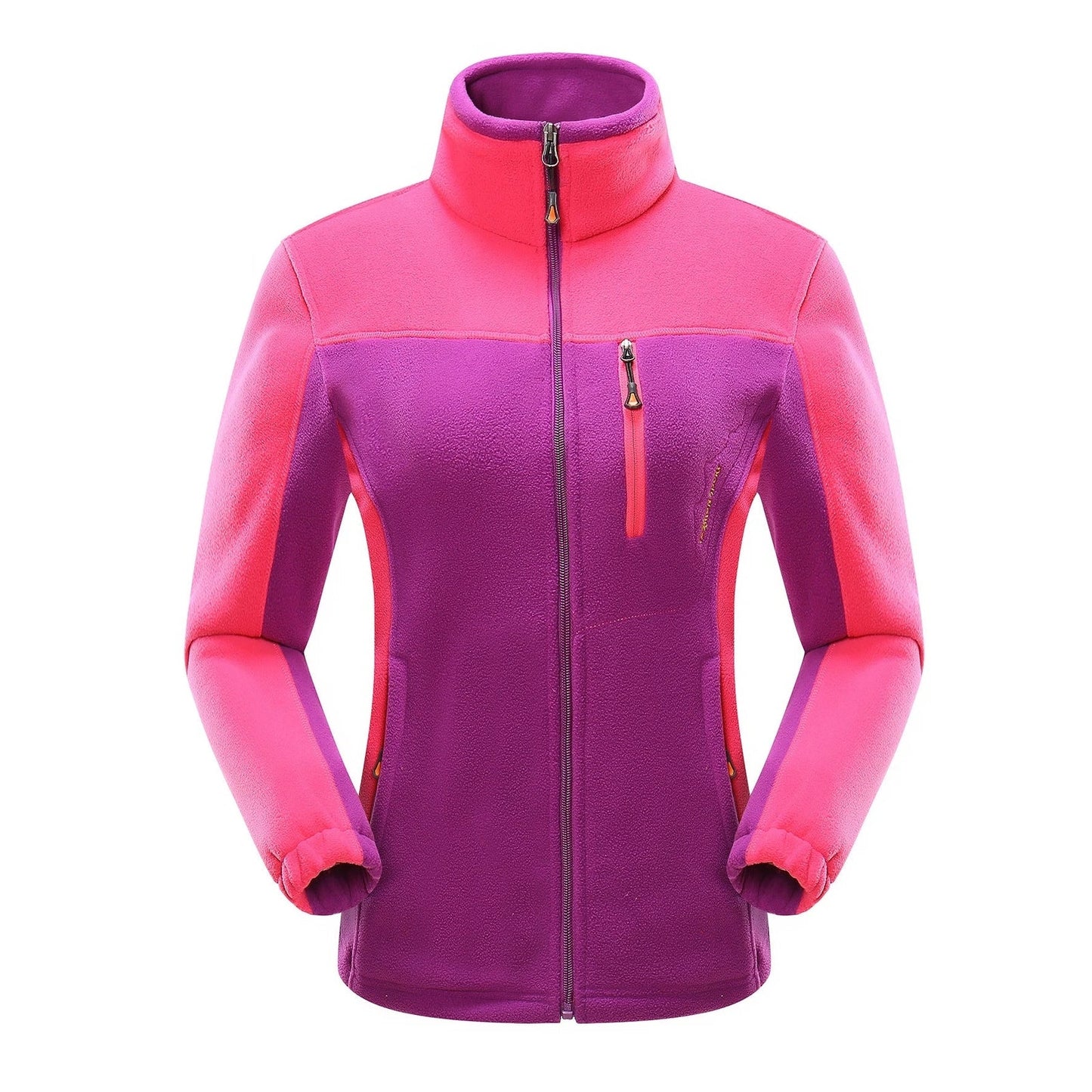 Contrasting polar fleece couple cardigan in deep blue male with colour blocks, size XL, 100% fleece for winter warmth