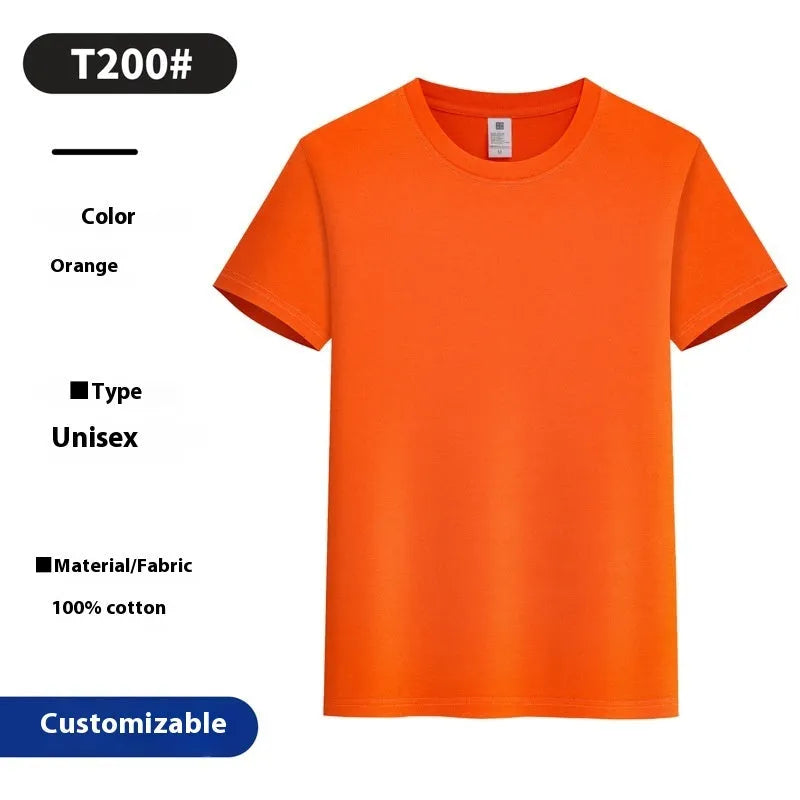 Round neck cotton summer top in solid colour, loose pullover style, sizes S to 5XL
