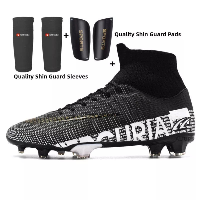 High-Top Football Training Shoes with Broken Nail Short Studs in various colors