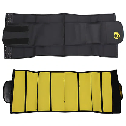FatMaster Waist Slimming Body Shaper Trainer in grey and black colors, featuring neoprene and flex design for fat-burning and body contouring.