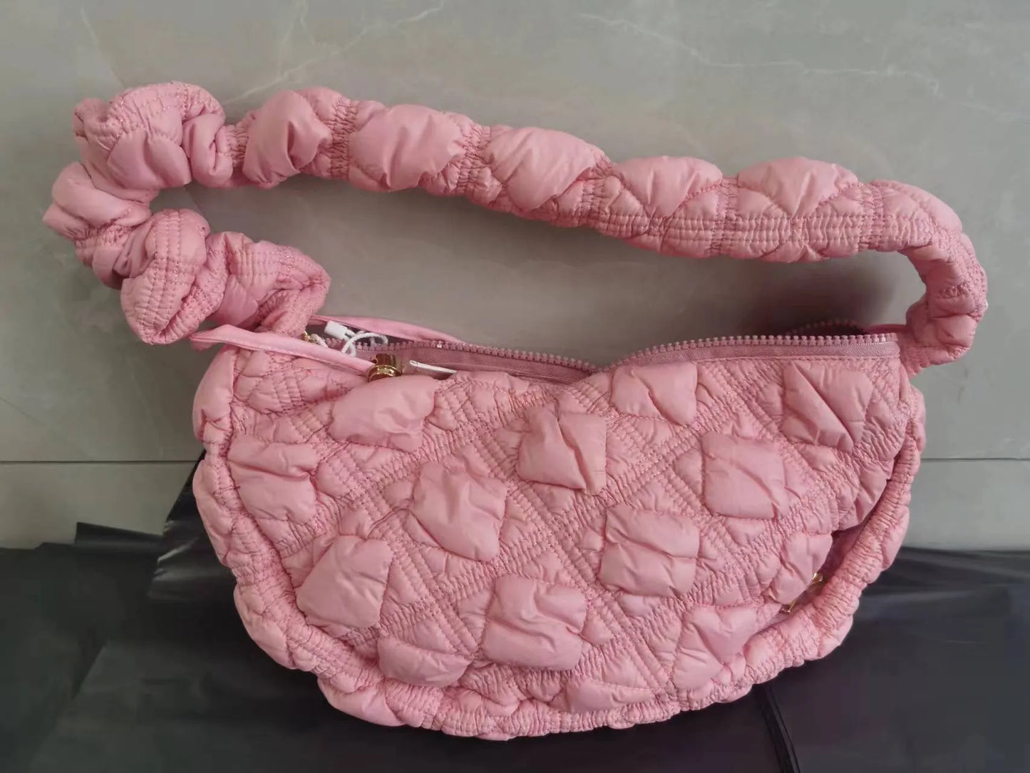 Women's Cloud Underarm Bag in nylon with 35cm width, 20cm height, and 120cm strap in a solid colour option