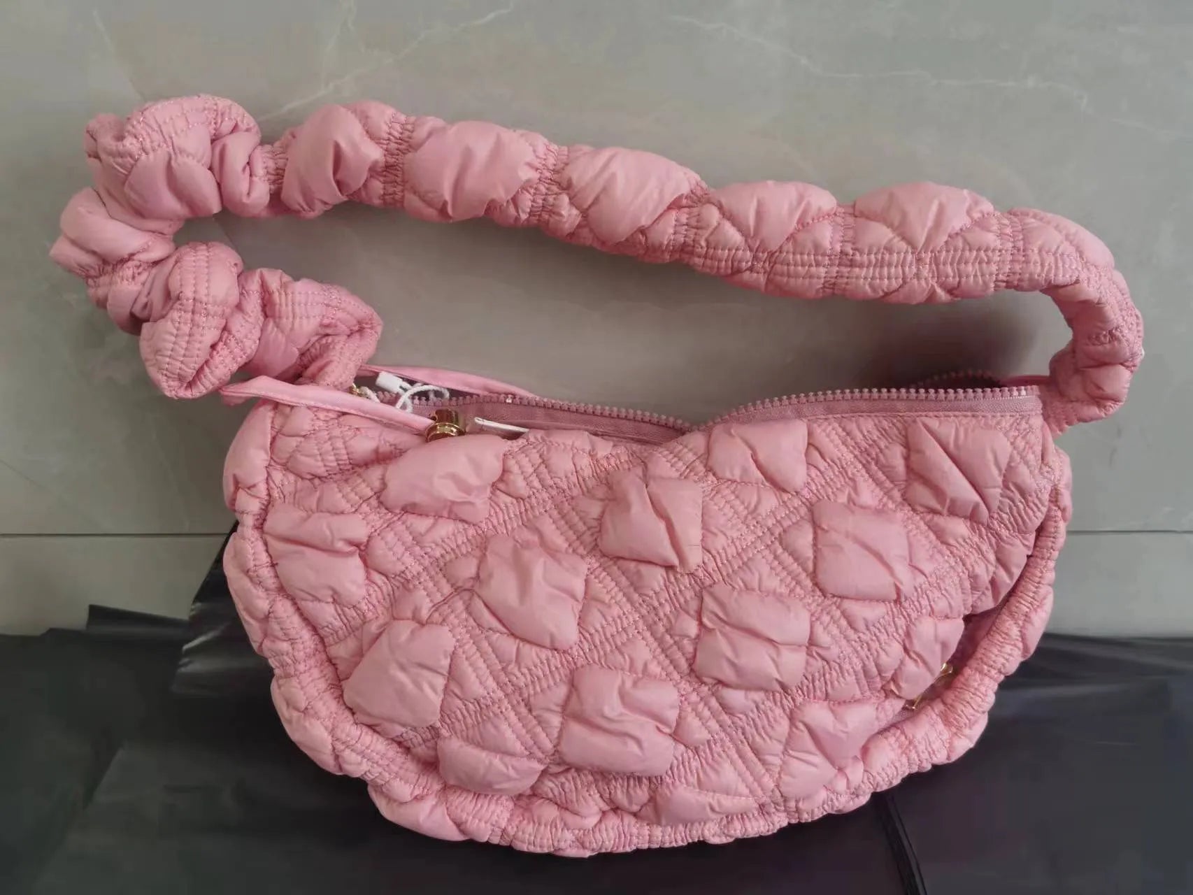 Women's Cloud Underarm Bag in nylon with 35cm width, 20cm height, and 120cm strap in a solid colour option