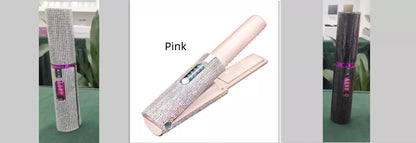 2-In-1 Electric USB Hair Straightening Brush with ceramic coating for healthy styling