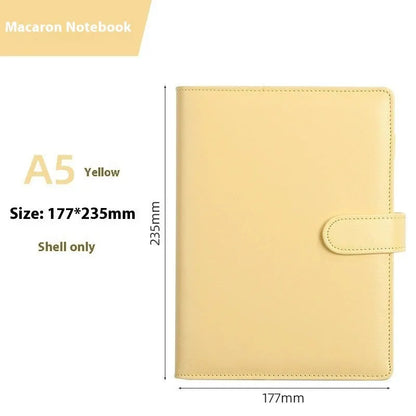 Solid colour A5 PU leather notebook shell with zipper closure in various colour options
