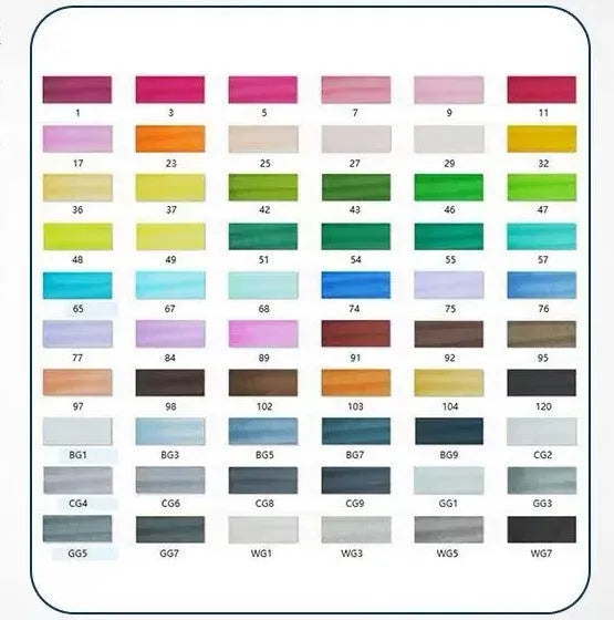 Double-headed alcohol-based oily colour animation paint pens with round and inclined tips for professional art students