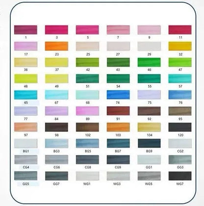 Double-headed alcohol-based oily colour animation paint pens with round and inclined tips for professional art students