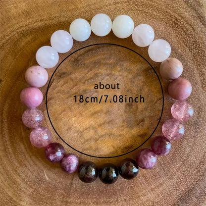 Peach Blossom Natural Stone Bracelet for women with mixed materials and unique stones
