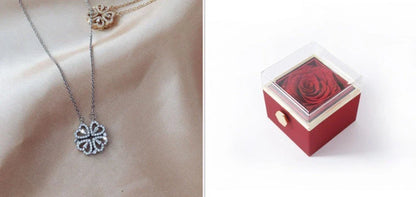 Elegant four-leaf clover necklace with magnetic and detachable design for versatile styling